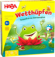HABA Jumping Game - Dice Game for Ages 3 and Up with Pop-Up Water Lilies and Game Variations, Promotes Counting and Motor Skills, 2-4 Players - 1305272001