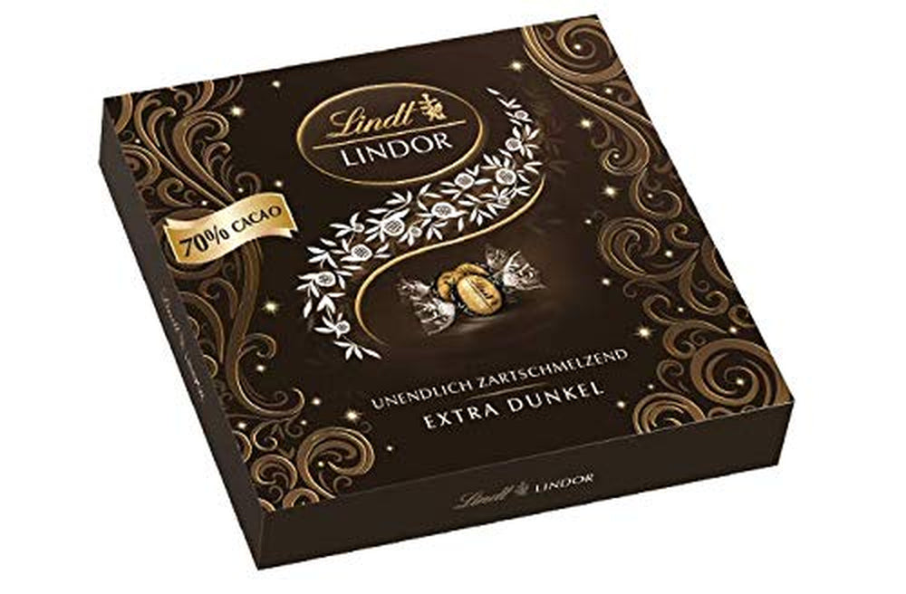 Lindt gift box LINDOR Extra Black 70% cocoa, gift chocolate, approx. 15 LINDOR truffles, 186 g