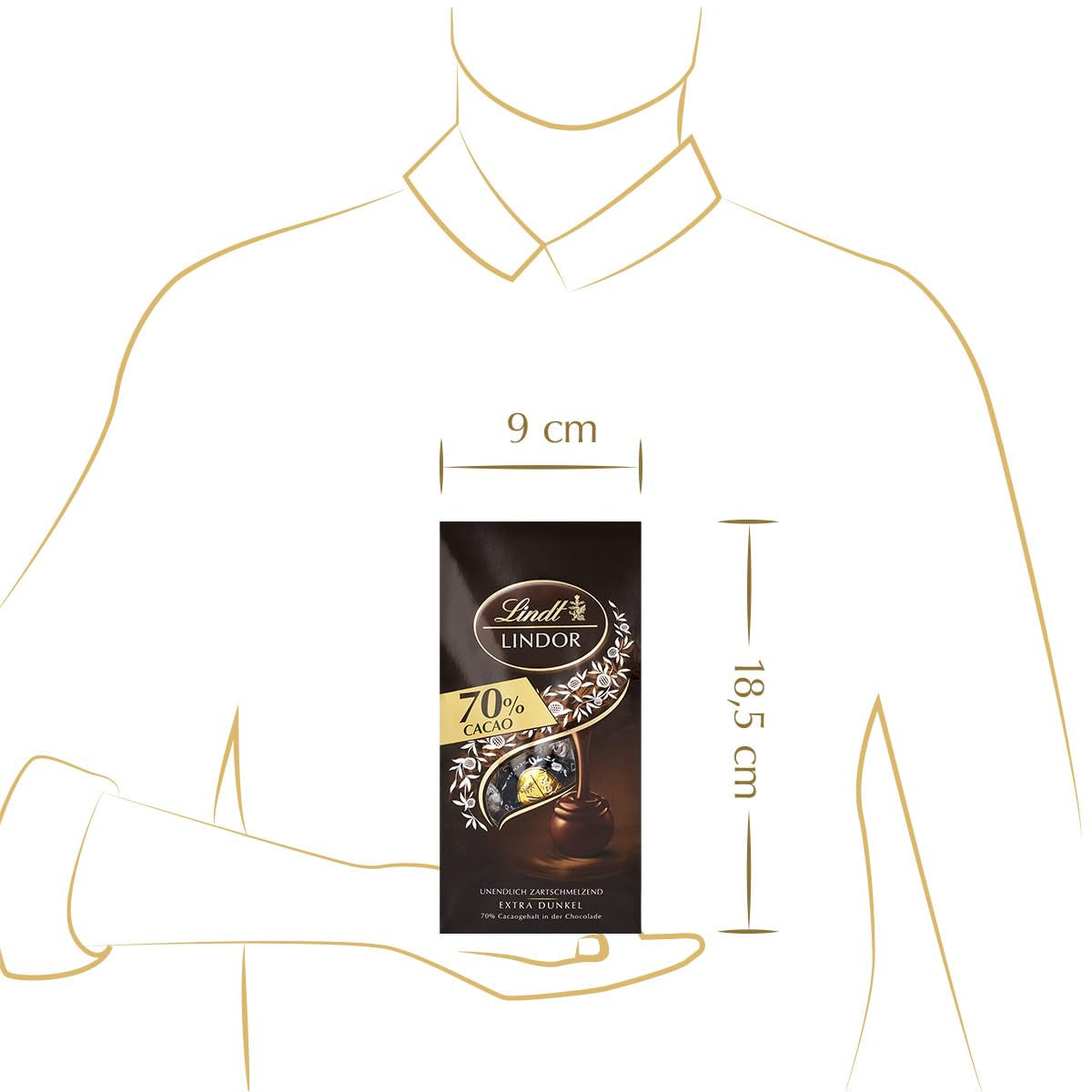 Lindor chocolate balls 70% extra dark cocoa | 137g bag | Approx. 10 balls of fine dark chocolate with melt-in-your-mouth filling | Gift of chocolate | Chocolate gift