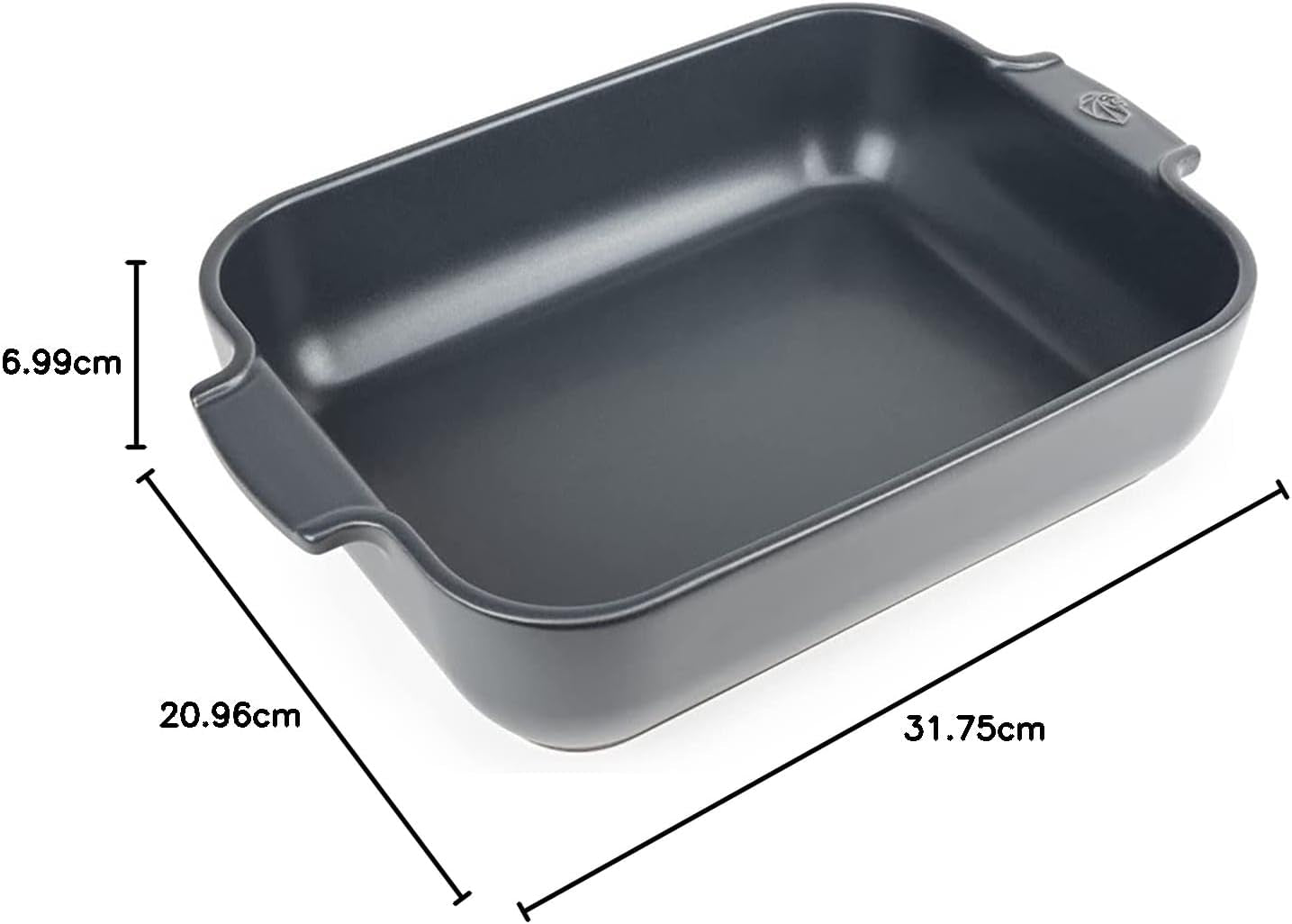 Peugeot Appolia Rechteckige Auflaufform Mit Griffen, Keramik, Schiefer / Grau, 7,2X31X21,7 Cm, Fassungsvermögen: Ca. 2 L, 60060 Matrite si tavi pentru copt Naty Shop