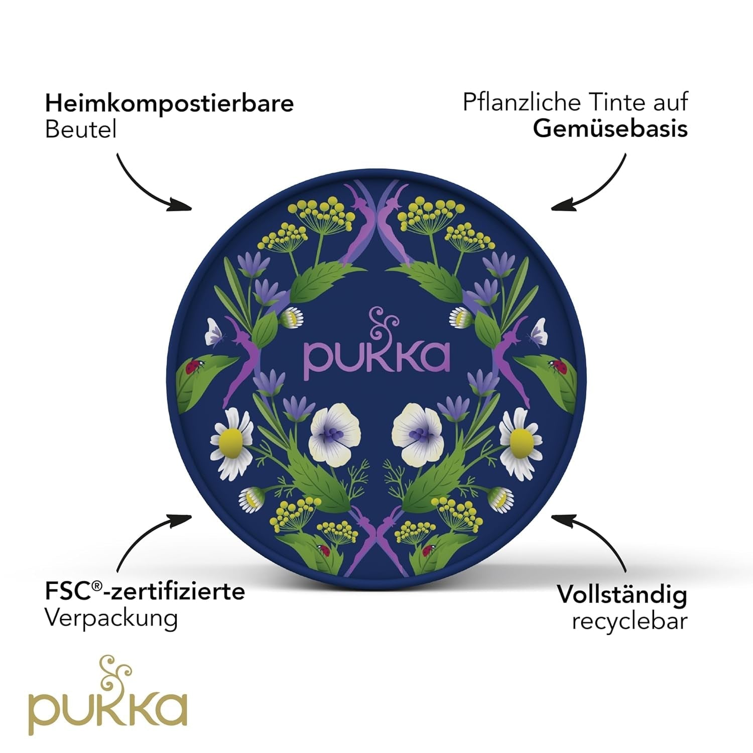 Set cadou ceai Pukka, cutie ceai organic Premium Selection „Wellness Von Früh Bis Spät”, matcha, curcuma, set ceai, idee cadou, 6 variante, 90 pliculețe de ceai