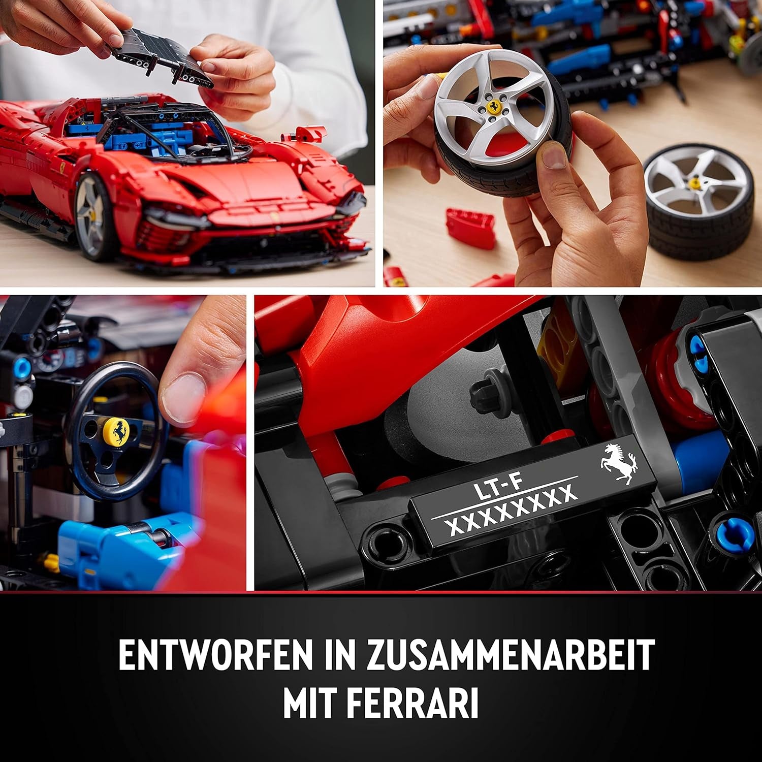 LEGO Technic Ferrari Daytona SP3 Model Kit 1:8 Scale, Red Super Sports Car, Extended Car Model Collector's Item, Ultimate Car Concept 42143 Building Sets Besuche den LEGO-Store