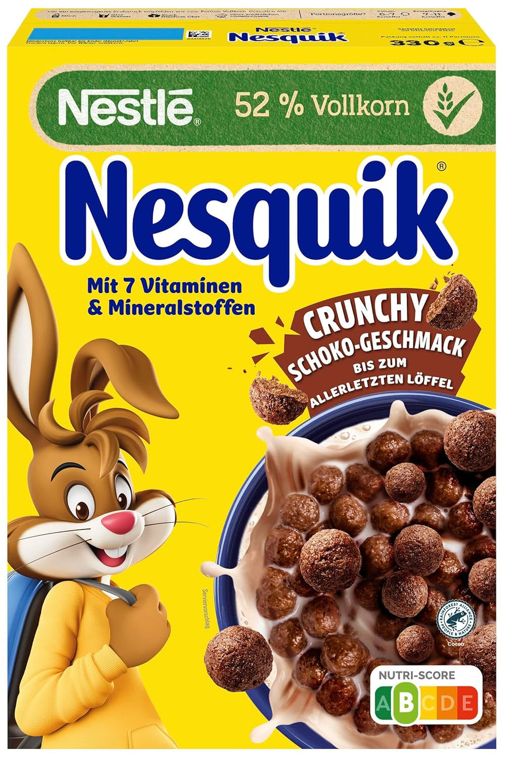 Nesquik Nestlé Nesquik Crunchy Breakfast, Cereal with chocolate and whole grains, 1 pack (1 x 330g)