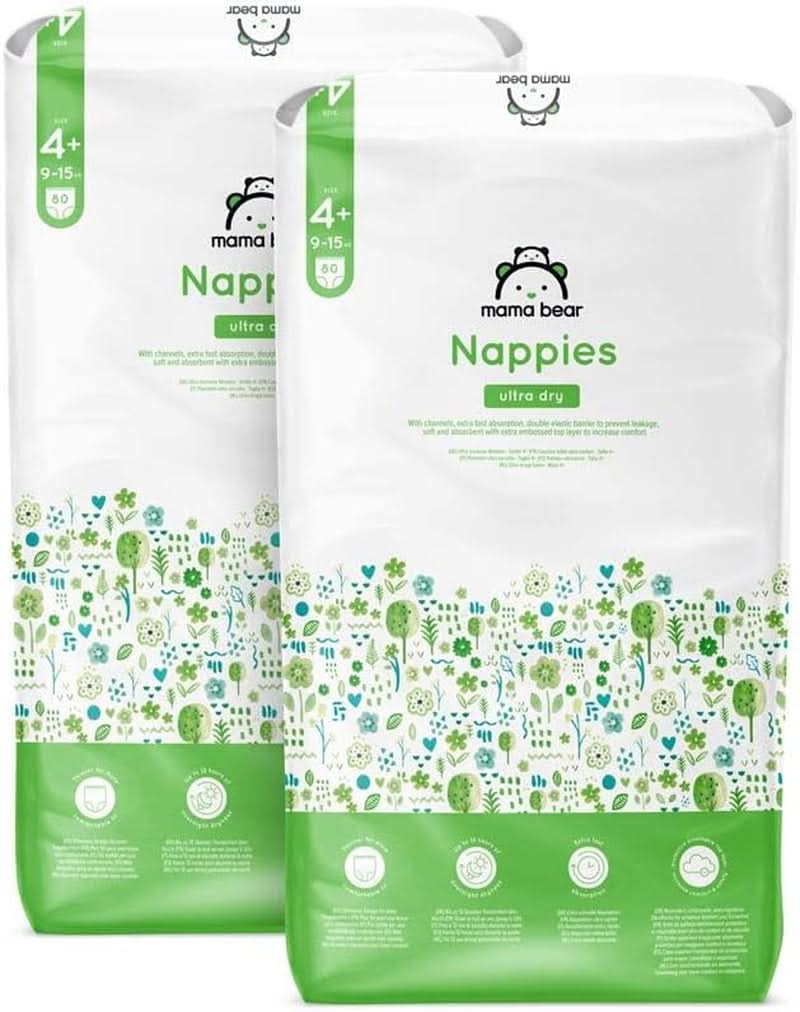 Scutece Mama Bear Ultra Dry, diverse marimi si cantitati Mama si Copilul Naty Shop 4+ (9-15 Kg) Pachet lunar