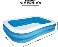 Bestway Family Pool, Rectangular Children's Pool, Easy to Assemble, Color, 262 x 175 x 51 cm