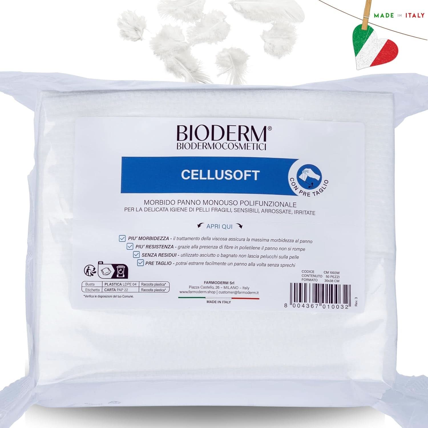 BIODERM Cellusoft - Disposable soft viscose and polyester wipe Baby Wet Wipes Naty Shop