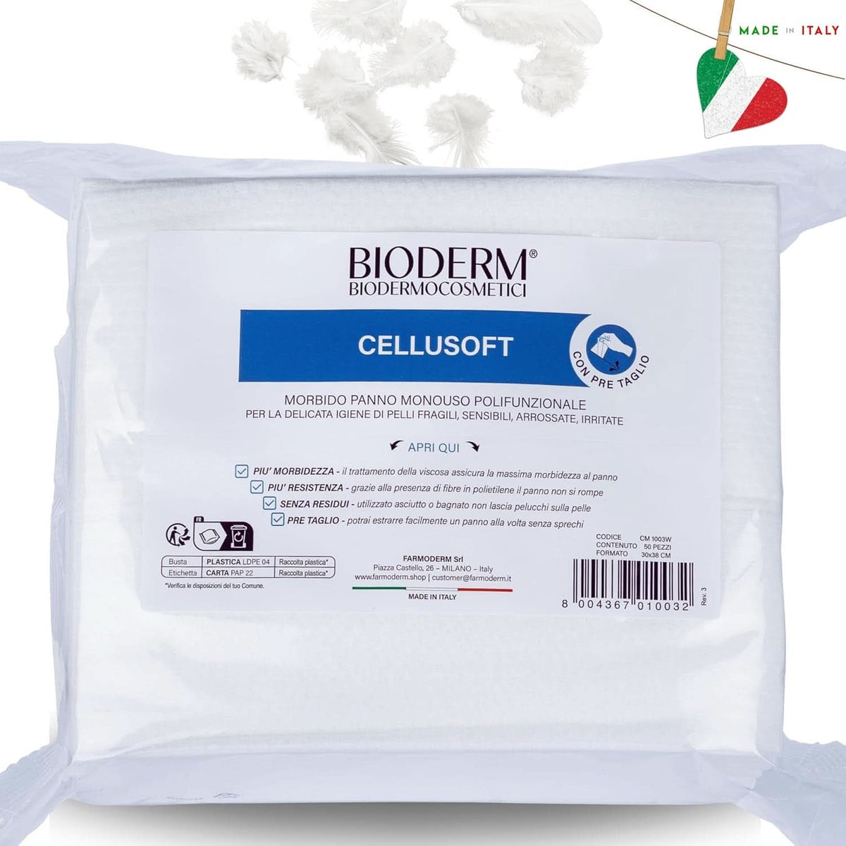 BIODERM Cellusoft - Disposable soft viscose and polyester wipe Baby Wet Wipes Naty Shop