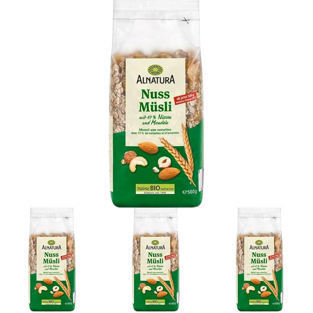 Organic muesli with nuts, 17% nuts and almonds, 0.5 kg