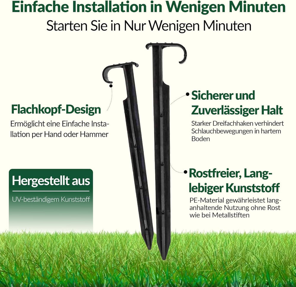 Ancoră de furtun de grădină GARDENIX AquaPIN, 50 de piese, țăruș de pământ, ancoră de fixare pentru furtun de picurare, furtun de irigare, furcă de conectare