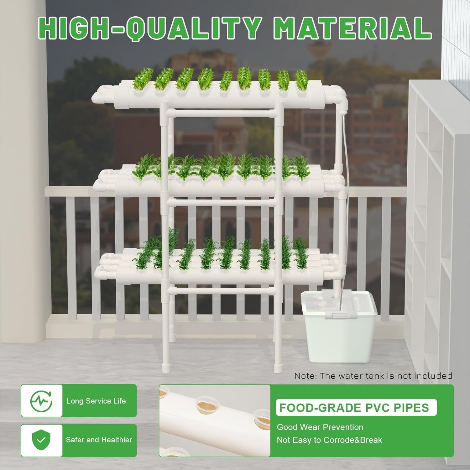 3 Tier Hydroponic Grow System Kit 108 Growing Places Hydroponic System for Vegetables Grow Kit Soilless Grow System Hydroponic Kits for Leafy Vegetables.