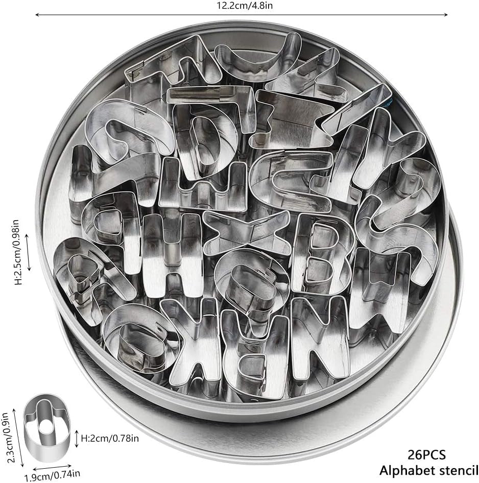 Forme de copt pentru fursecuri, alfabete, litere, fondant, fursecuri, DIY, din plastic, simbol, formă de copt, oțel inoxidabil, alfabet, biscuiți, bucătărie, gadget, accesorii de copt, set
