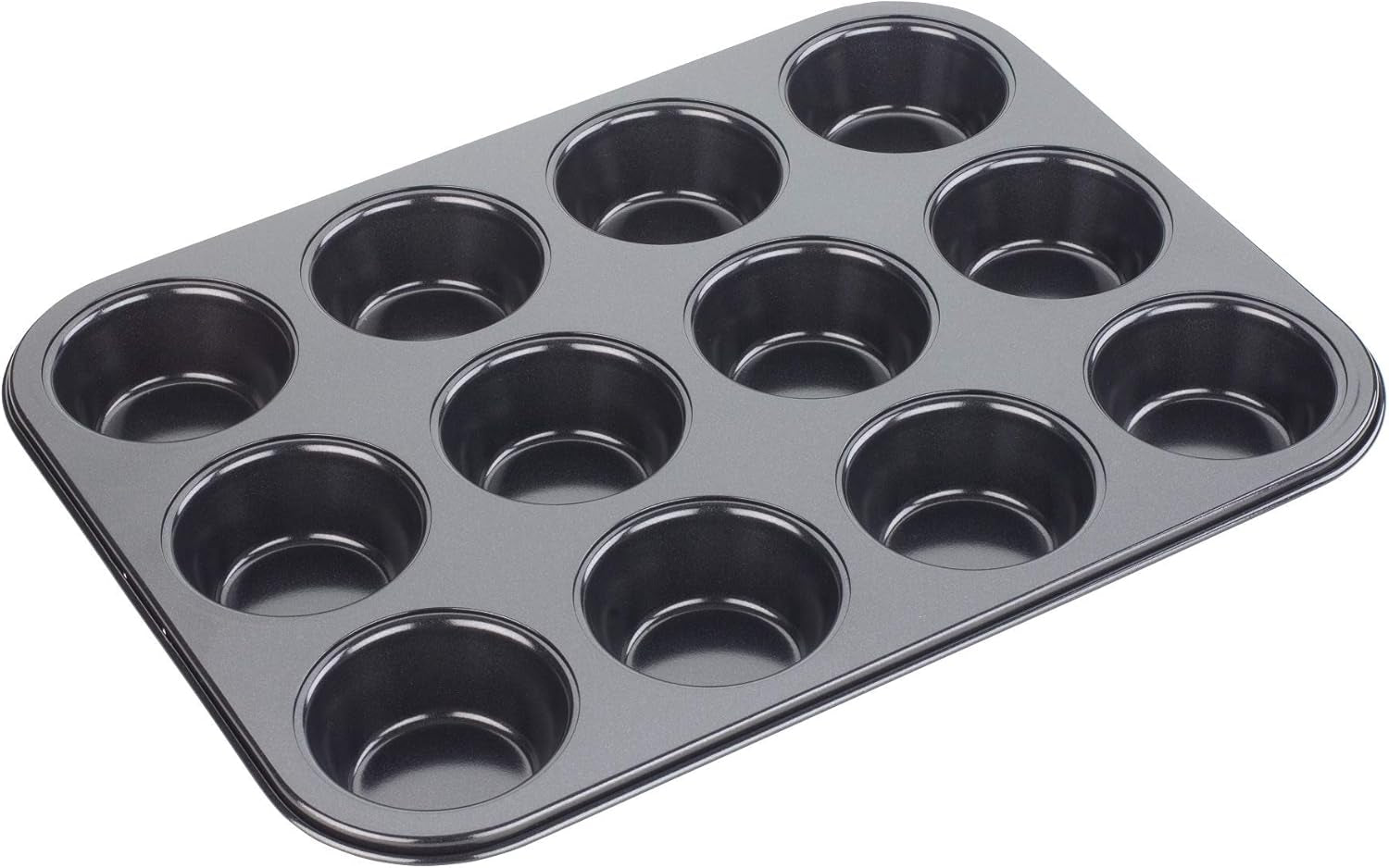 Tala Performance Muffin-Blech, 6 Löcher, Jumbo-Größe, Karbonstahl Von Professioneller Stärke, Mit Antihaftender Eclipse-Beschichtung, Schwarz Molds and baking trays Naty Shop 12 Muffinbecher