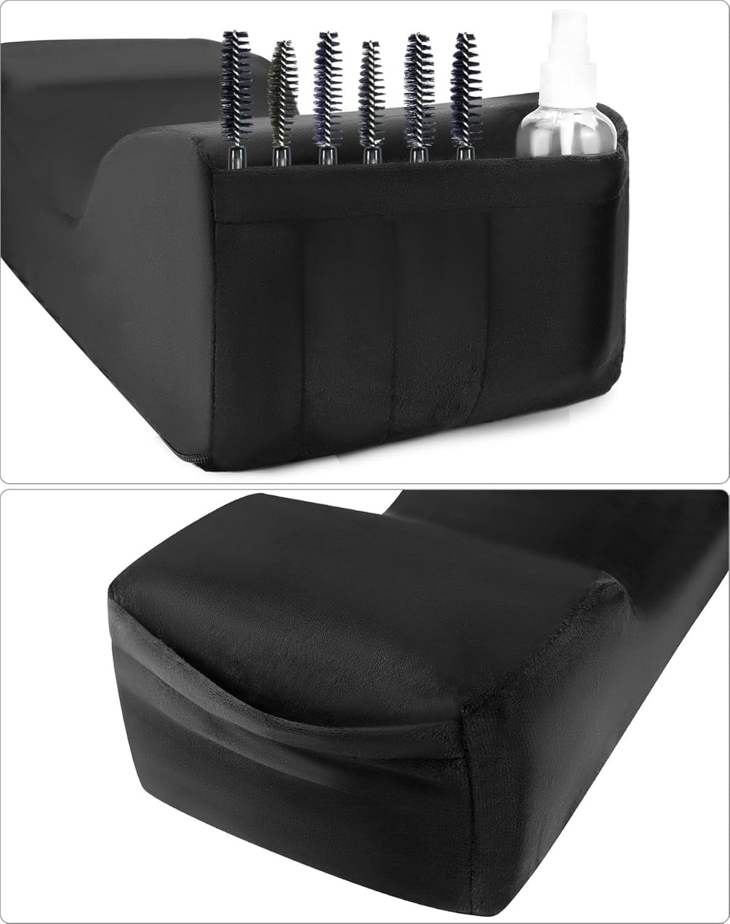 QWORK® Pernă pentru gene, pernă de machiaj de frumusețe în formă de U, pernă ergonomică pentru gene pentru alungire, pernă pentru gene din spumă de memorie pentru uz casnic în salonul de frumusețe (negru) Perne ortopedice cervicale Naty Shop