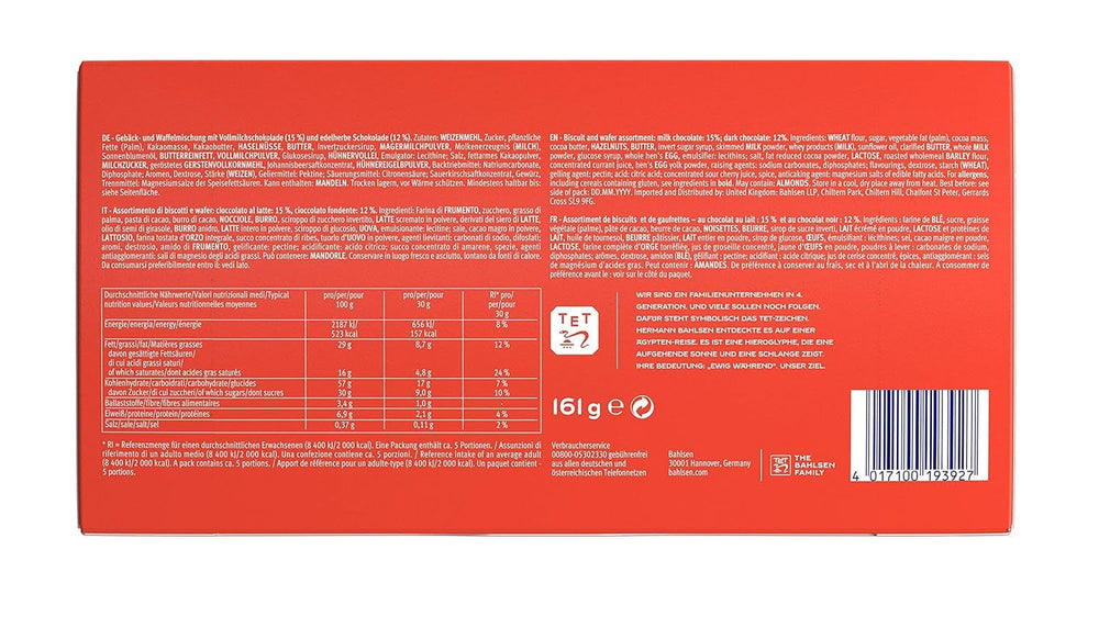 Bahlsen Favourite Collection S, pachet de 6, mix crocant pentru biscuiți și napolitane cu lapte și ciocolată neagră (6 x 161 g / 966 g)