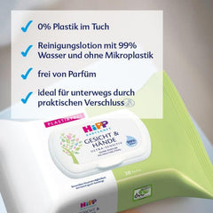 HiPP Baby Soft Wet Wipes for Face and Hands, Pack of 12 (12 x 20 Pieces)