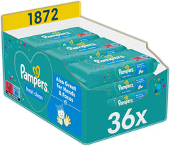 Pampers Fresh Clean Wet Wipes, 1872 wipes (36x52 pieces), lightly scented, also suitable for hands and face