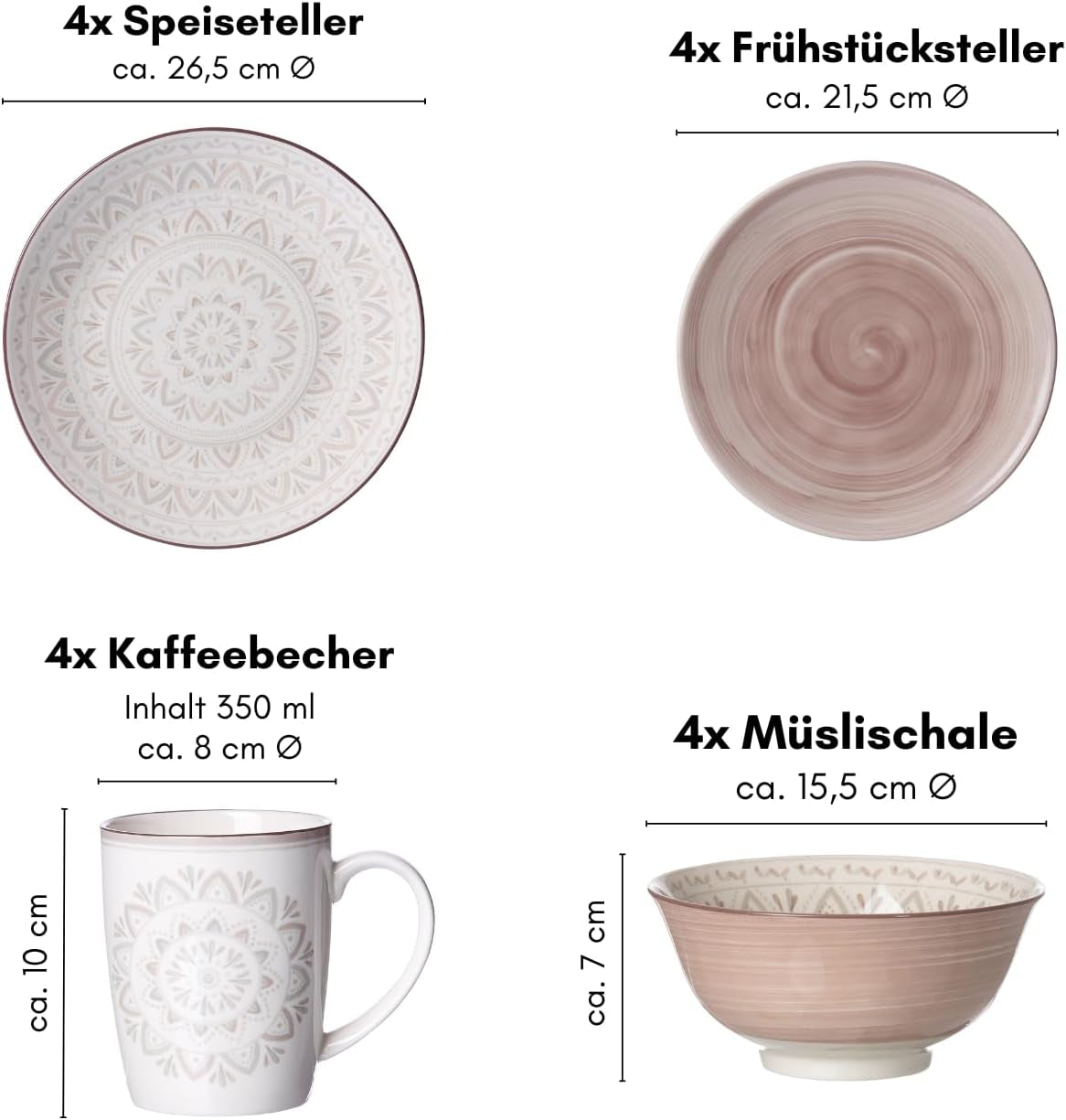 Ritzenhoff & Breker Valencia combined service, 16 pieces Tableware sets Naty Shop