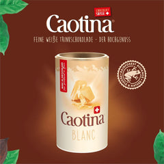 Caotina, cocoa powder for hot chocolate with Swiss white chocolate - the finest sustainable and certified cocoa (6 X 500 grams) Cacao and Hot Chocolate Naty Shop