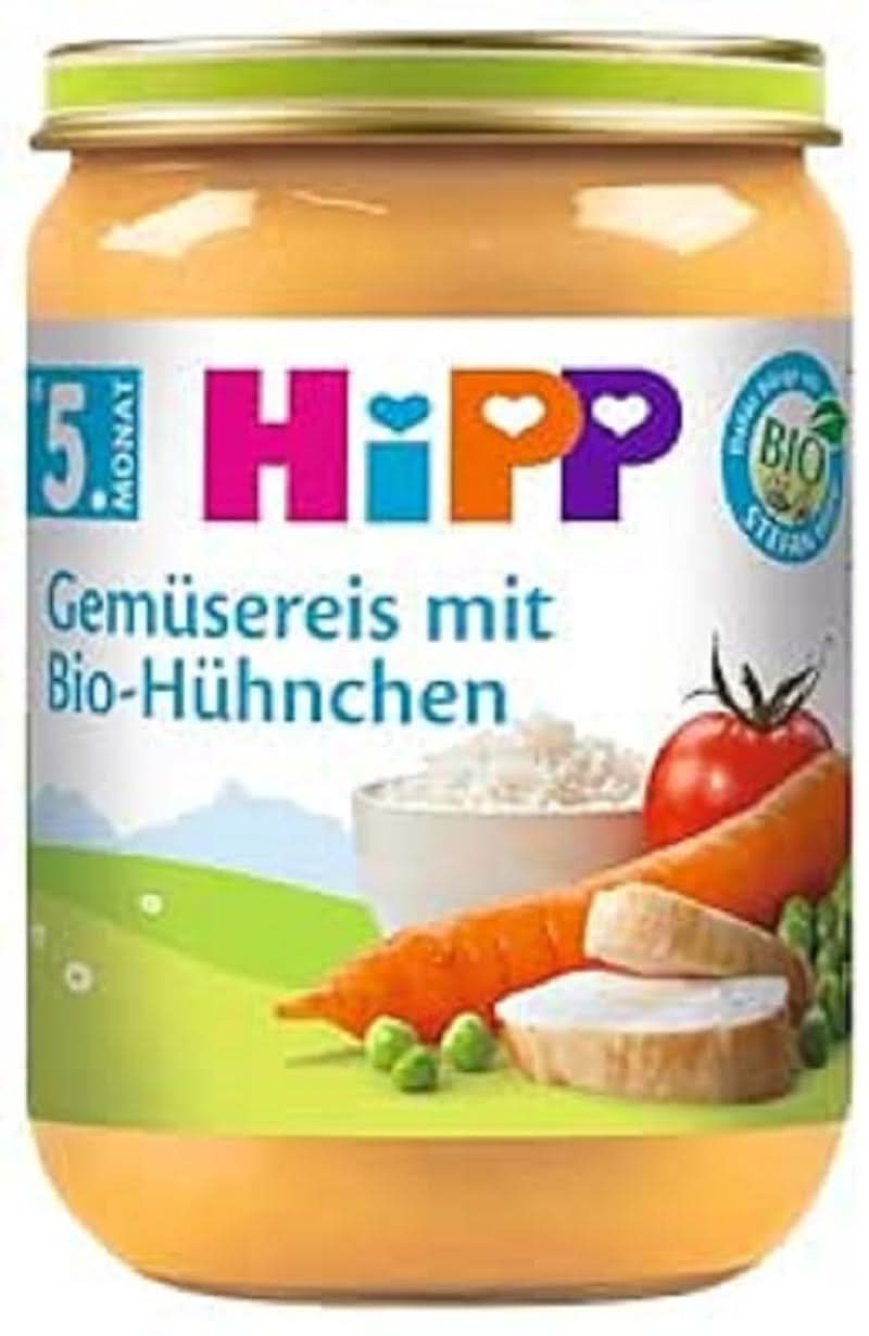 Hipp sweet corn with mashed potatoes and organic turkey, pack of 6 (6 X 190 grams) Mother and Child Naty Shop 6 x 190 grams Vegetable rice with organic chicken