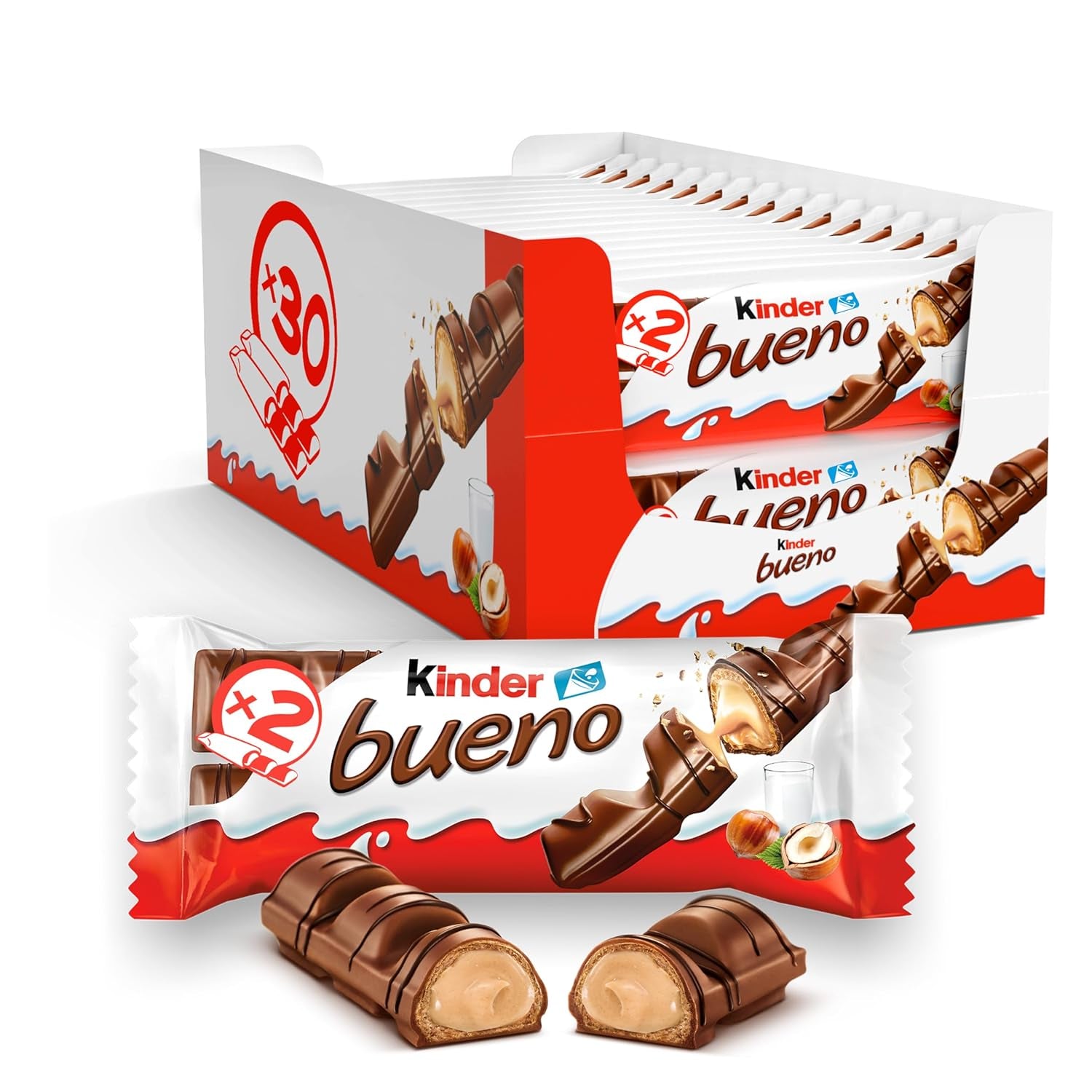 Kinder Bueno Mini - Crunchy Wafer Chocolate Bars, Milk Cream and Hazelnuts and Fine Milk Chocolate - Carnival Treats - 1 Bag of Mini Individually Wrapped Bars (1 x 108g)