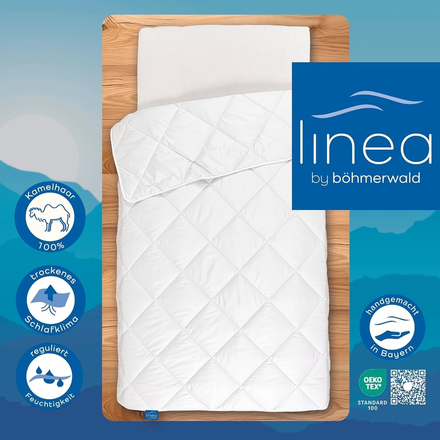 Exclusive quilt, camel hair, white, 200 X 200 Cm Quilts and quilts Naty Shop