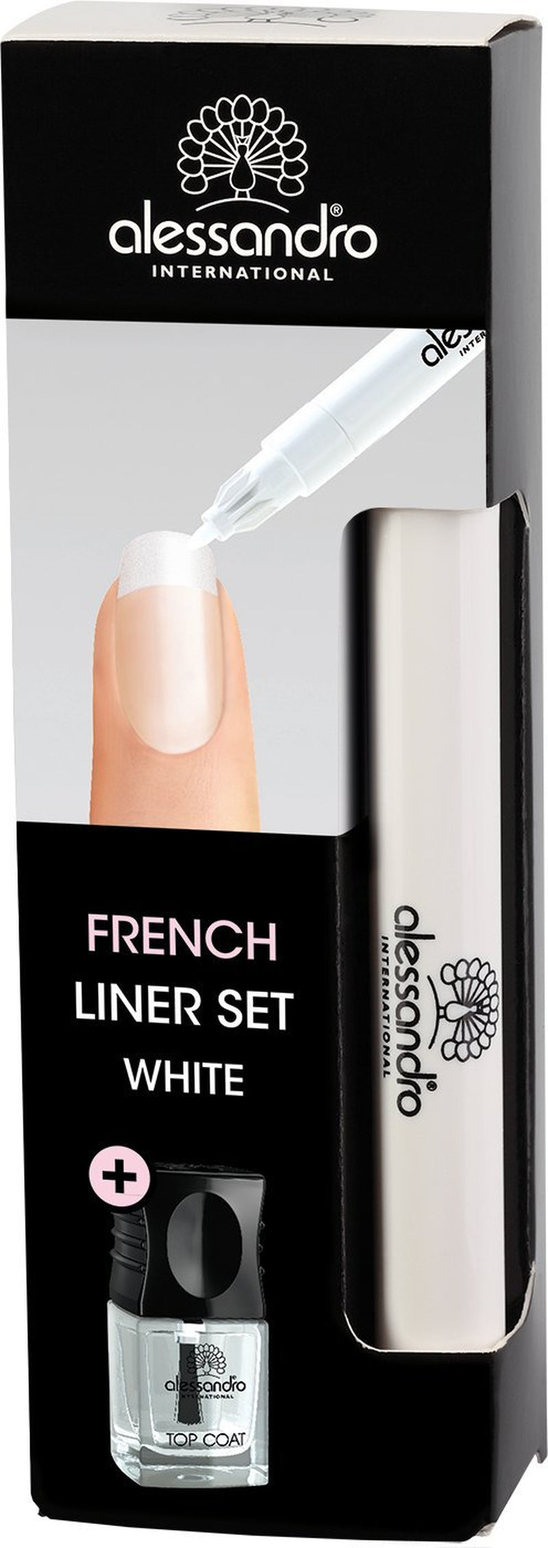 Eyeliner set French Liner alessandro Effect Polish, white, 1 pack (3.2 ml + 5 ml)