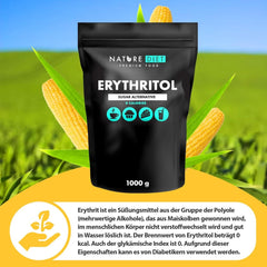 Nature Diet - Erythritol 2 X 1000 G | Natural sweetener | Zero calories | Sugar substitute Sweeteners Naty Shop