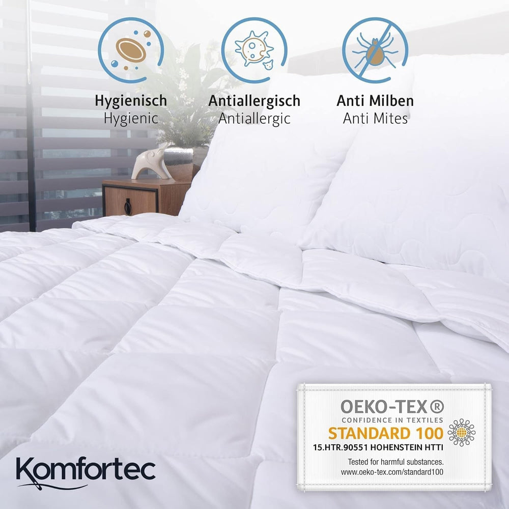 Komfortec Summer Blanket 135X200 Cm, 170Gsm, Thin and light blanket for summer, anti-allergic blanket, white Quilts and quilts Naty Shop