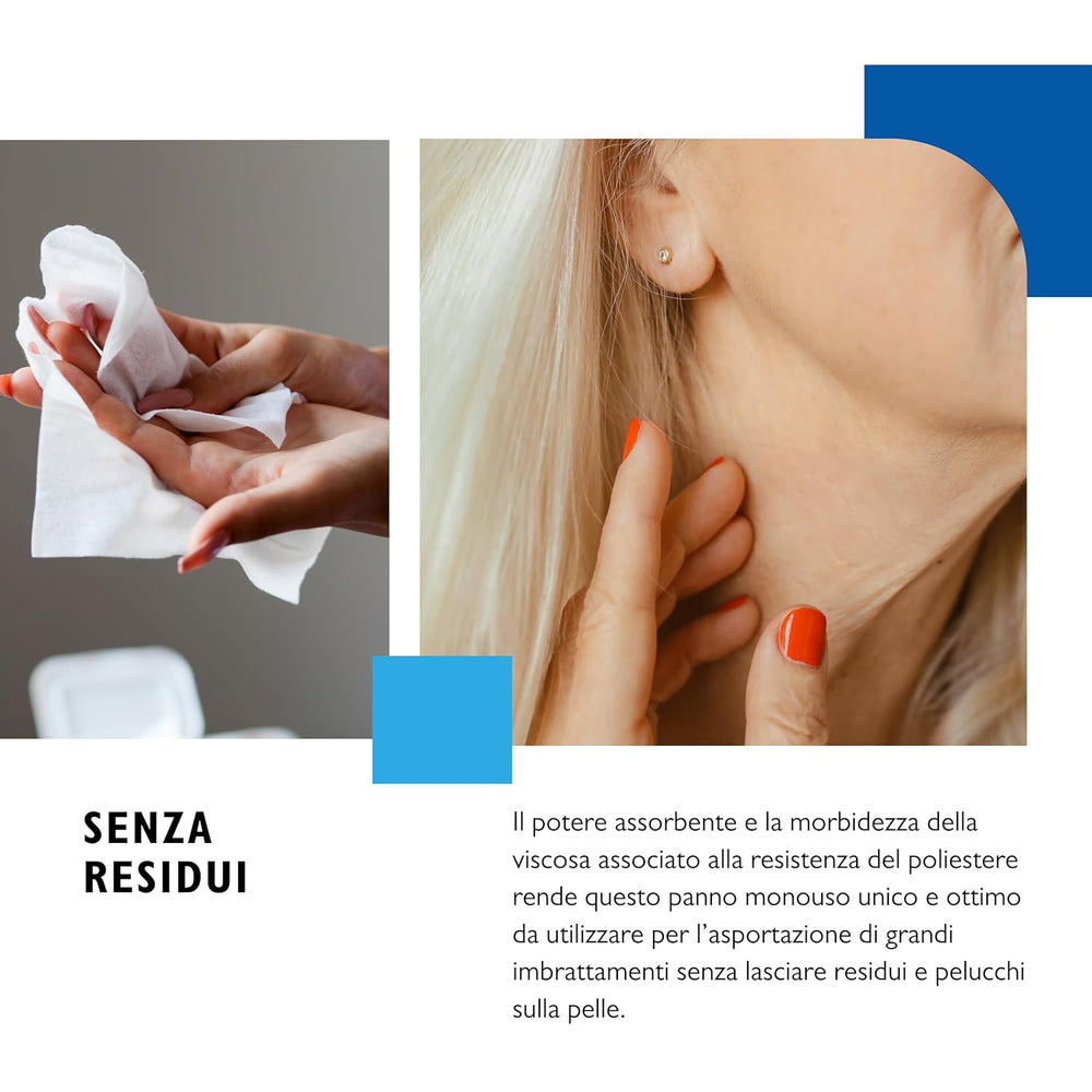 BIODERM Cellusoft - soft, multifunctional, disposable viscose and polyester wet wipes - multifunctional wipes for the delicate hygiene of sensitive and reddened skin of the elderly and children - 30 x 38 cm (50