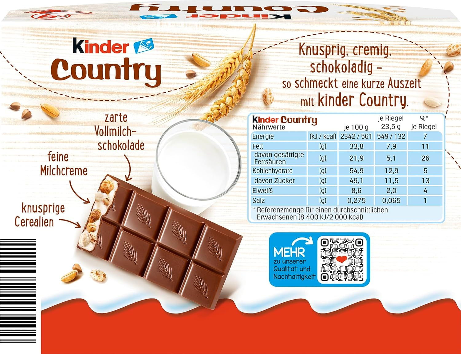 Kinder Country bars, 9 bars, 212 g