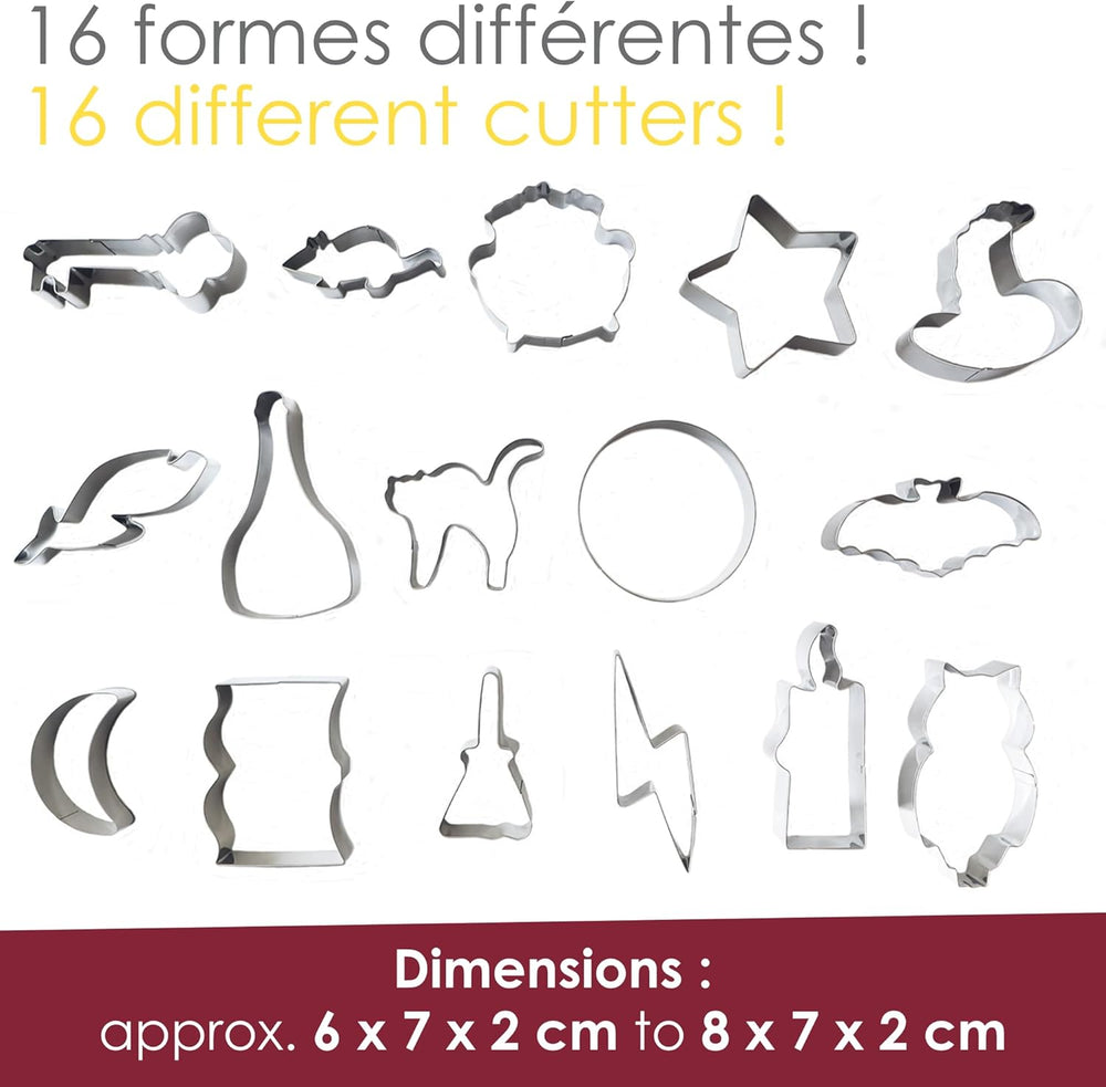 ScrapCooking – Găleată cu 16 Forme Magiciene pentru Biscuiți – Forme Metalice pentru Biscuiți – Forme pentru Torturi Mici – Magie, Idee de Cadou pentru Coacere, Zi de Naștere Magică – 2029, Metalice