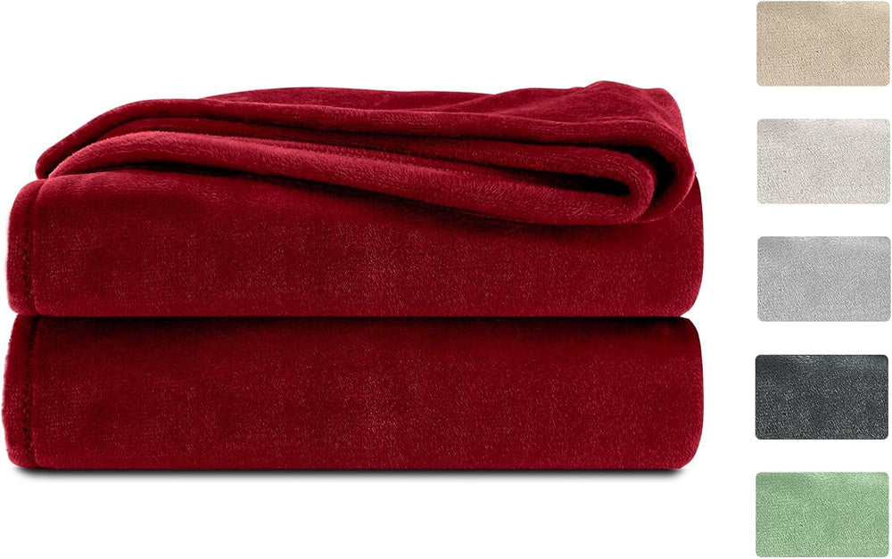 Komfortec fluffy blanket, comfortable blanket, fleece blanket, Oeko-Tex certified, super soft, 150X200 Cm, 260 G/M², beige Beds and Blankets Besuche den Komfortec-Store Bordeaux Burgundy 220 X 240 Cm