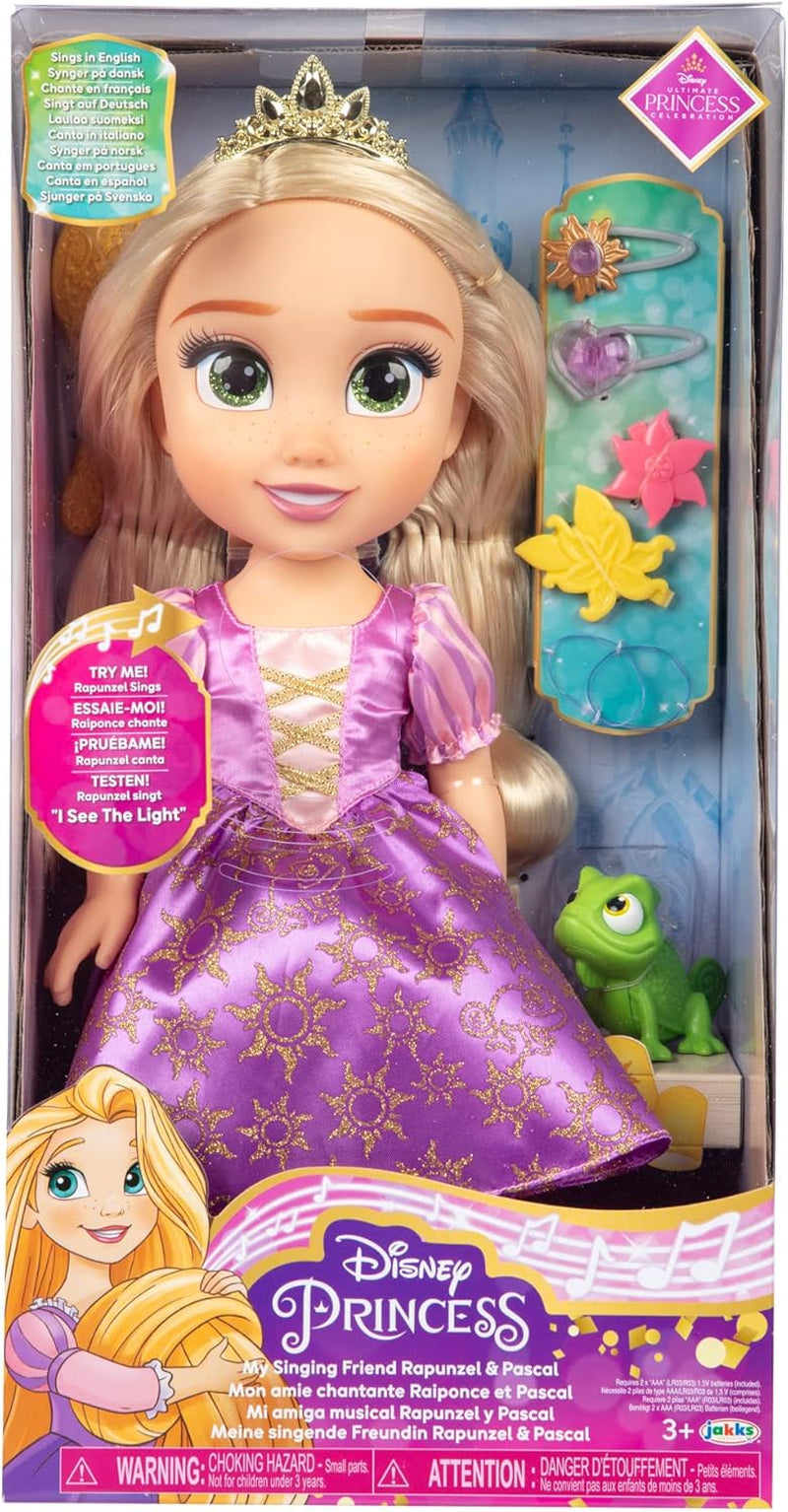 Disney Princess Singing Rapunzel Doll 35 Cm, Sings "I See the Light", Includes accessories for more fun, Perfect for girls over 3 years old, Purple Dolls Naty Shop