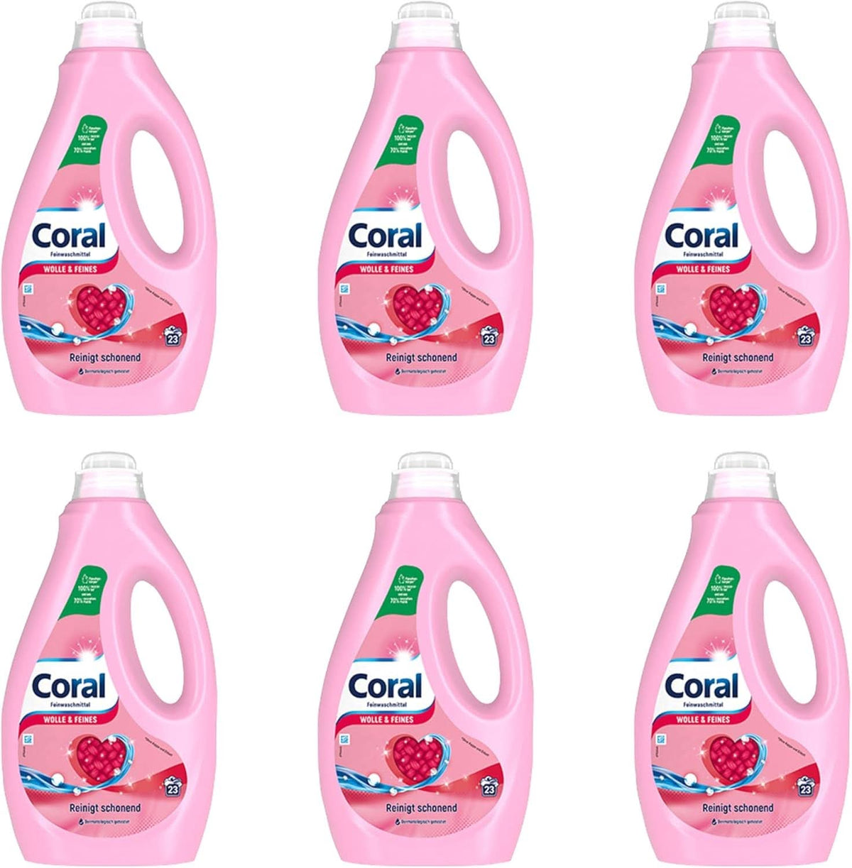 Coral delicate liquid detergent for wool and delicate laundry, 23 washes, 1.15 liters Laundry Detergents Naty Shop Set 6 x 1.15 liters