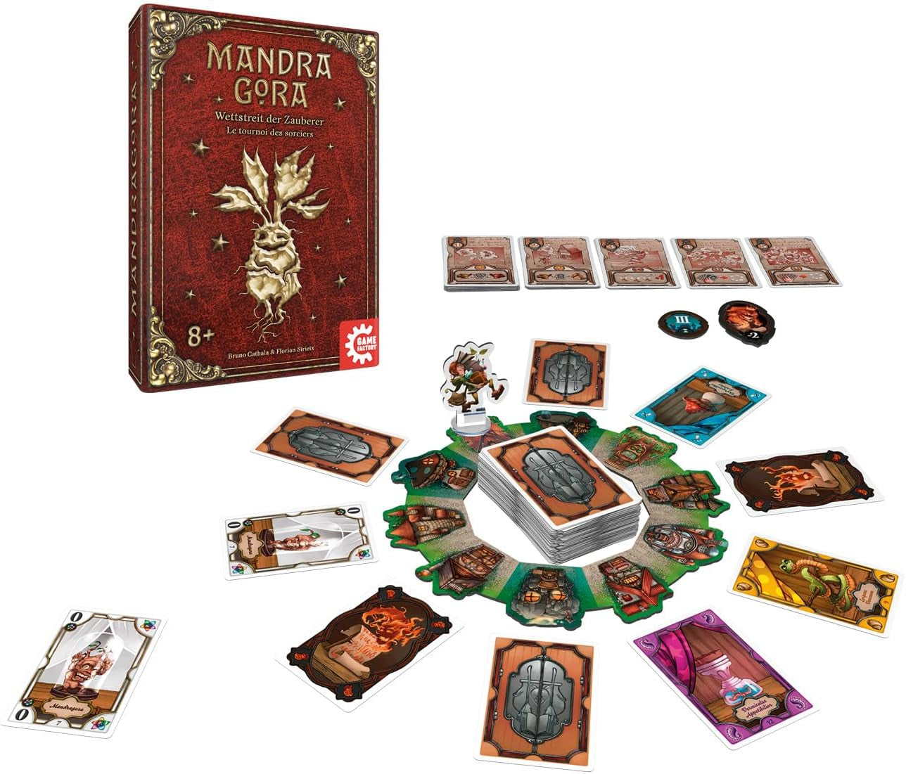 Game Factory 646308 Mandragora, The Wizarding Contest, family magic game for 2-4 players ages 8 and up, board game