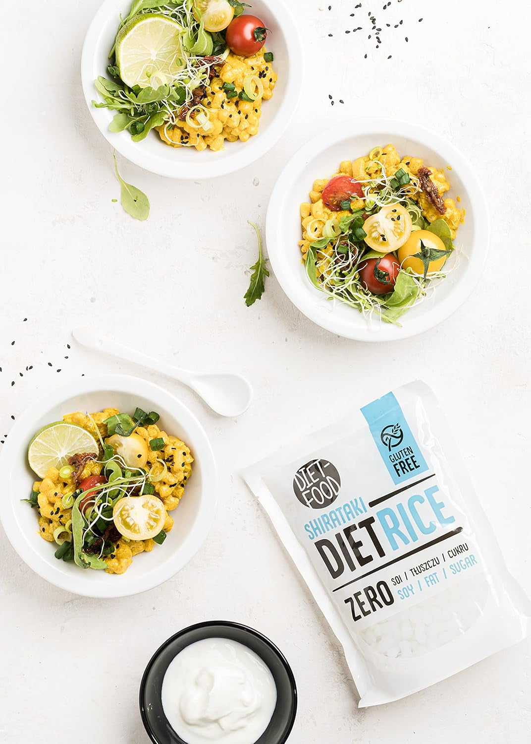 DIET-FOOD Instant Shirataki Konjac Rice, Low Carb, Low Calorie, Vegan, Fat Free, Soy Free, Gluten Free, Keto Friendly, Slimming Rice Noodles, 200 Grams