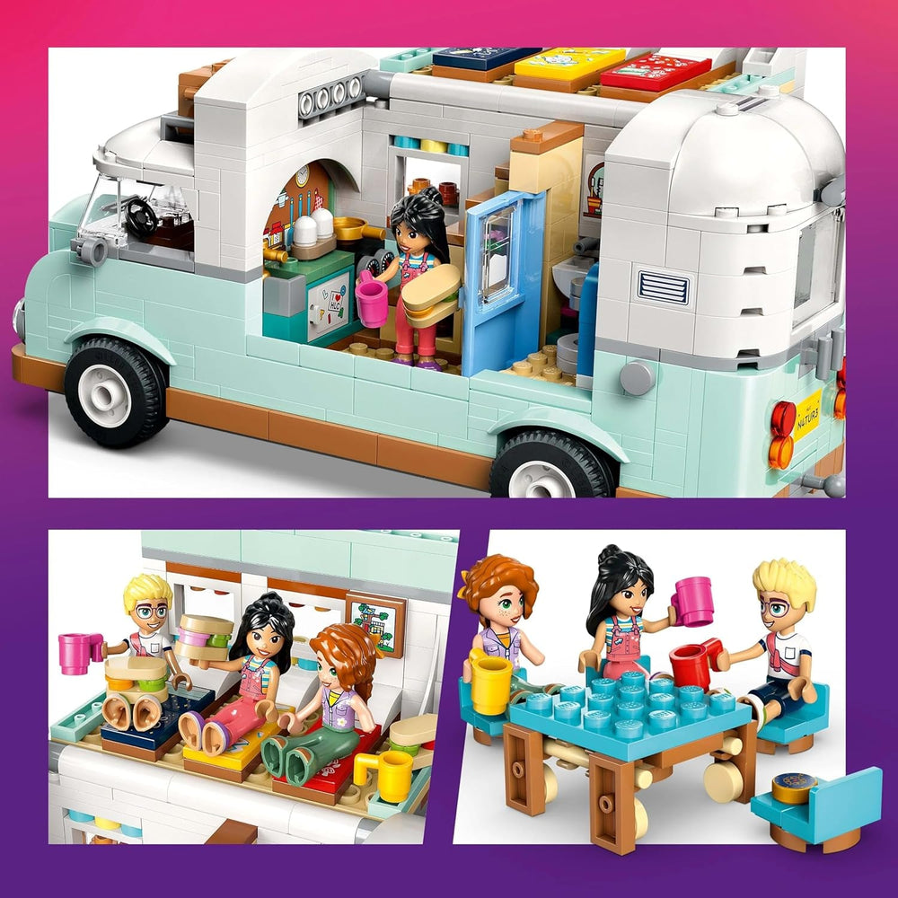 LEGO Friends Caravan, Role-Playing Building Set with a Toy Caravan, Gift for Girls Age 7+, Creative Playset with 3 Minifigures and Ferret Animal Figure 42663 Building Sets Besuche den LEGO-Store