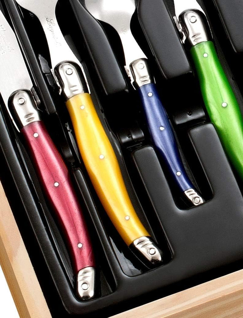 Pradel Excellence I7214P Besteckgarnitur Laguiole, Pastelfarben, 24-Teilig Kitchen Naty Shop