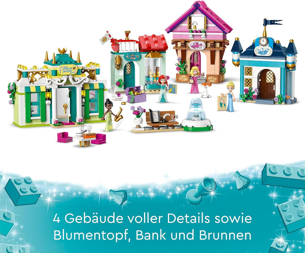 LEGO Disney Princess: Disney Princess Adventure Market, toy house with 4 dolls including Cinderella and Ariel, Playset with treasure map, gift for girls and boys from 6 years 43246 Building sets Besuche den LEGO-Store