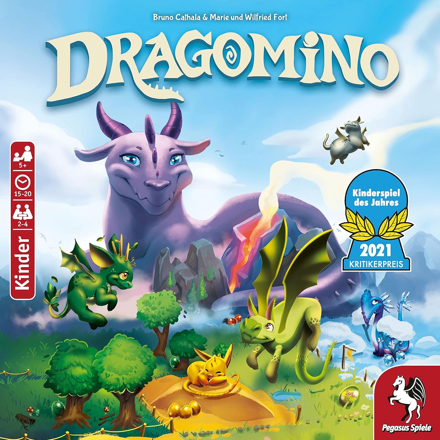 Pegasus Spiele 57111G - Dragomino *Children's game of the year 2021*, Multicolor