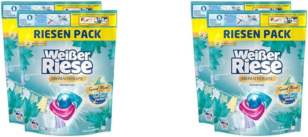 White Giant Universal Trio-Caps Aromatherapy Floral Sensation (120 washes), Lotus Laundry Detergent, Intensely Scented Heavy Duty Laundry Detergent Naty Shop Laundry Detergents 2 x 120 pcs