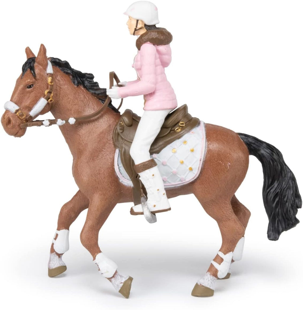 PAPO - Horse figure - Rider Fashion Winter, pasiune pentru călărie, jucărie pentru copii de la 3 ani. Action figures Naty Shop