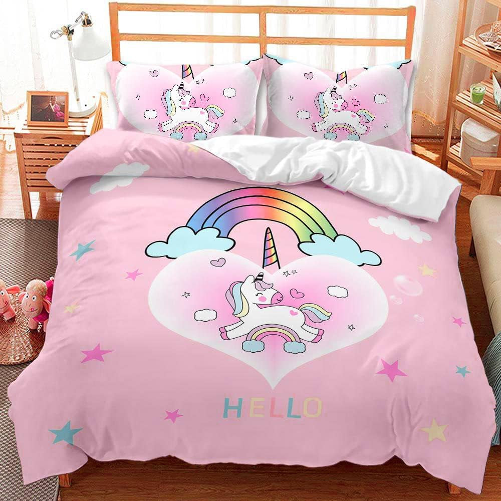 Bedding for girls, Unicorn, 2 pillowcases Bedding - children Naty Shop Unicorn Pink (model 2) 200×200 Cm