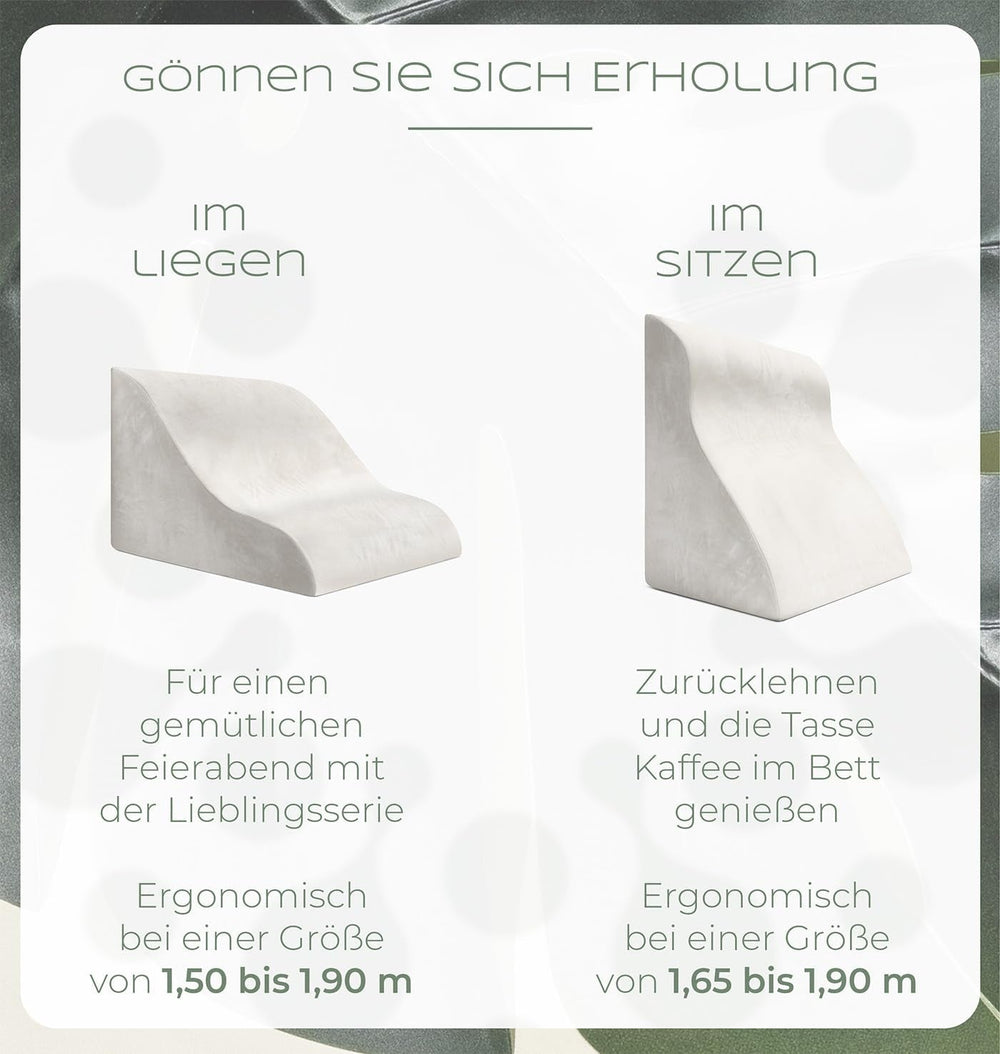 Pernă de citit pentru pat și canapea, pernă confortabilă pentru spate cu spumă cu memorie, pernă antireflux utilizabilă ca pernă cu pană pentru pat, spătar sau tăblie, pană confortabilă pentru pat ca suport plăcut pentru spate