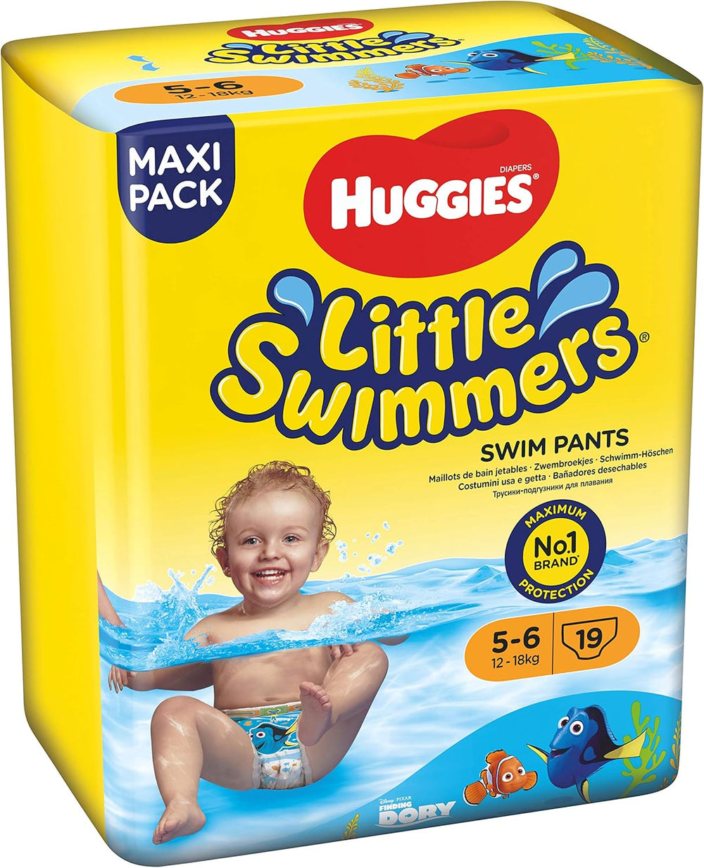 Huggies Little Swimmers size 5/6 swim diapers (12-18 kg), 1 pack of 19 pieces
