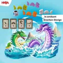 HABA Water Dragons - Dice and Strategy Game for Kids 5+ - Exciting Board Game with Dragons and Wooden Figures - Family Game for 2-4 Players - 1307133001