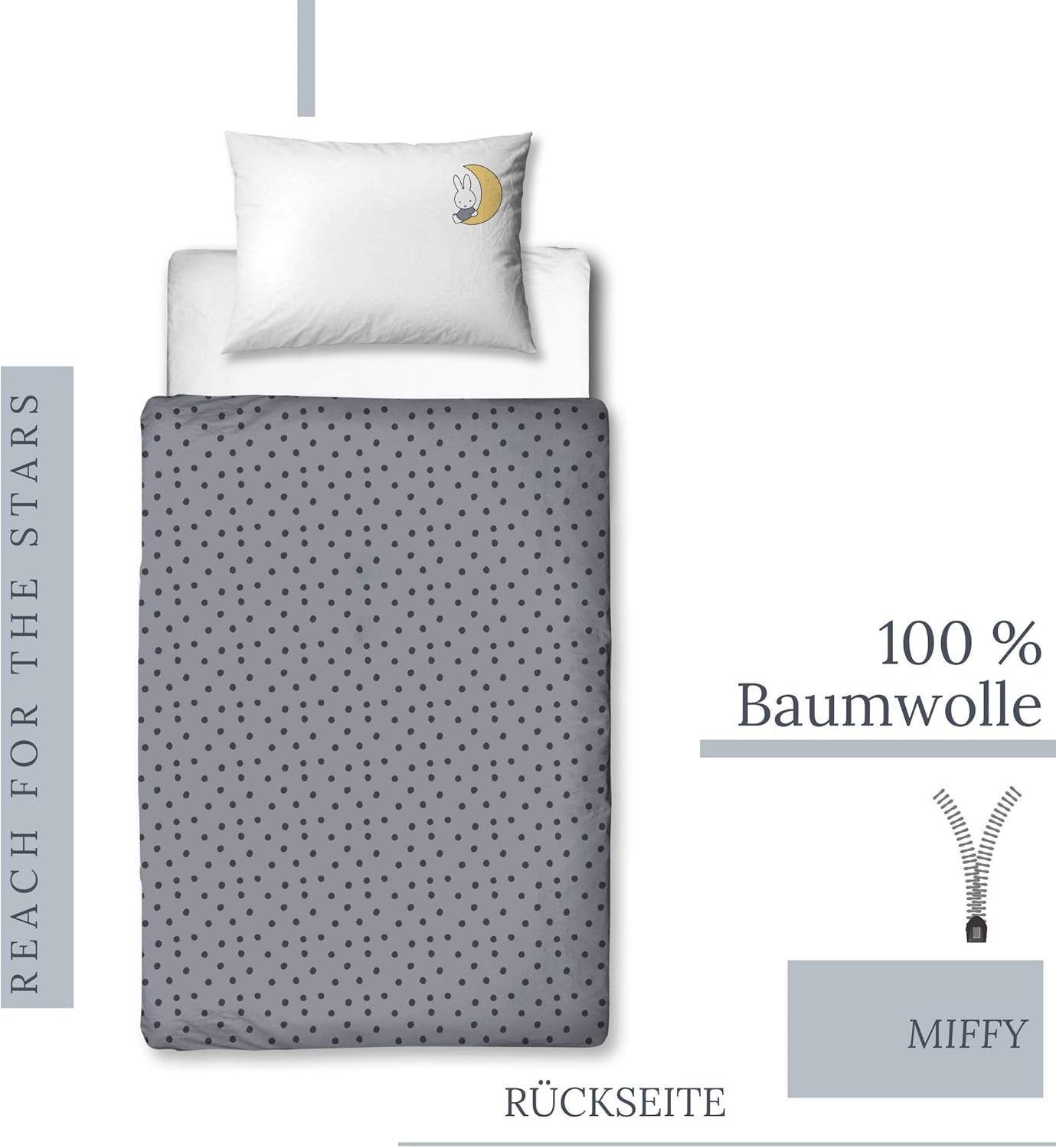 Lenjerie de pat pentru copii, iepuras si stele, bumbac Lenjerie de pat - copii Naty Shop