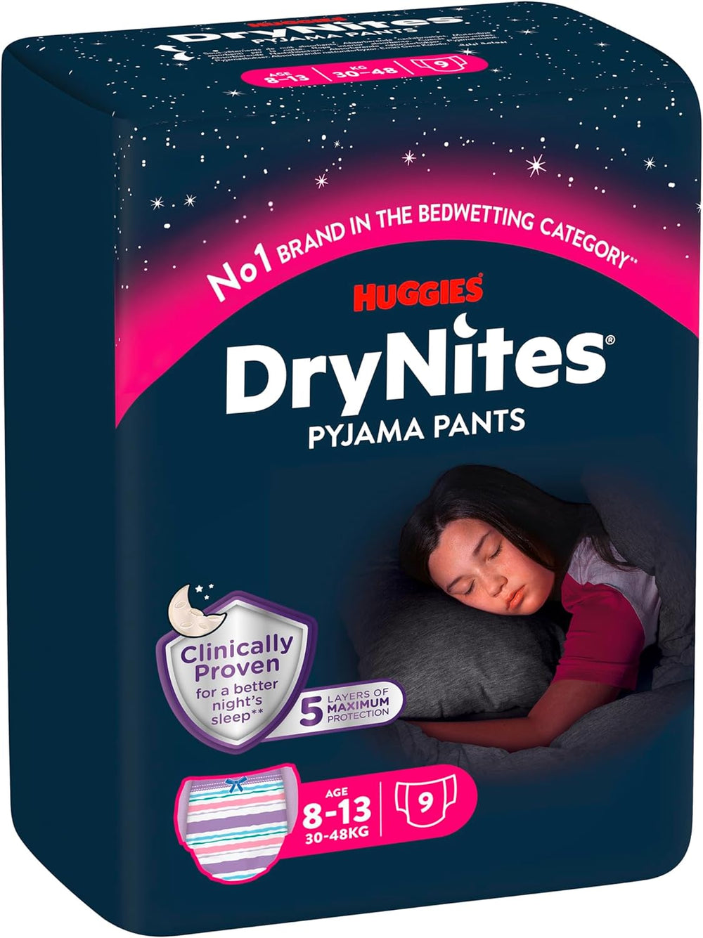Huggies DryNites Nighttime Bedwetting Diapers for Boys 13 to About 8-13 Years (30-48kg) 33-Piece (3x11) Jumbo Monthly Pack XL Diaper Panties Vazba Bath Products