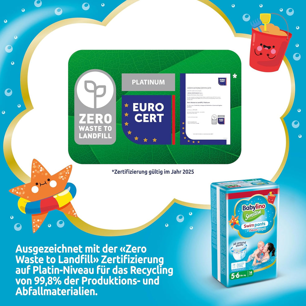 Diapers Sensitive Swim Pants, for sea and pool, size 5-6 (over 14 kg), 84 pieces