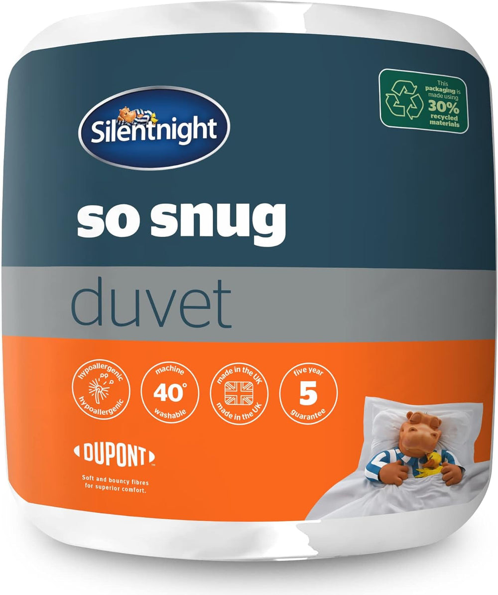 Silentnight so Snug 534222GE Plapumă pentru pat King Size, 15 Tog, caldă, confortabilă, groasă, hipoalergenică și lavabilă la mașină, albă, pat King Size Plapumi si pilote Naty Shop Dimensiune rege 15 Tog